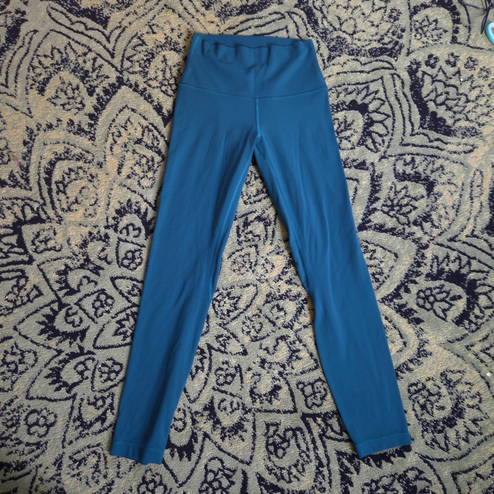 Lululemon Align Leggings Womens 4 Teal Excellent High Rise 25 Inseam Yoga Pants
